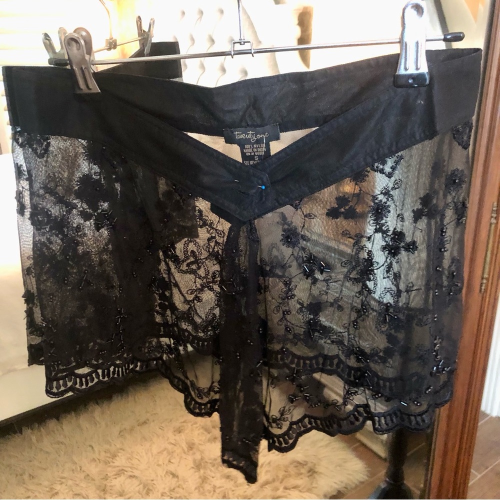 Twenty one sheer black lace skirt cover-up NWOT - Picture 3 of 4